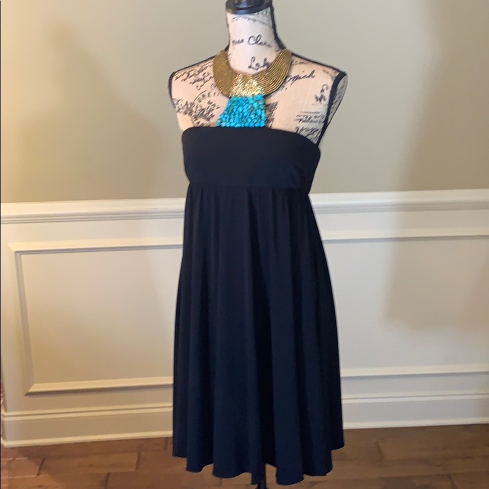 Mignon Bead Embellished Sleeveless 100% Silk Dress
